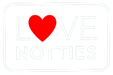 Love Notties white with red heart